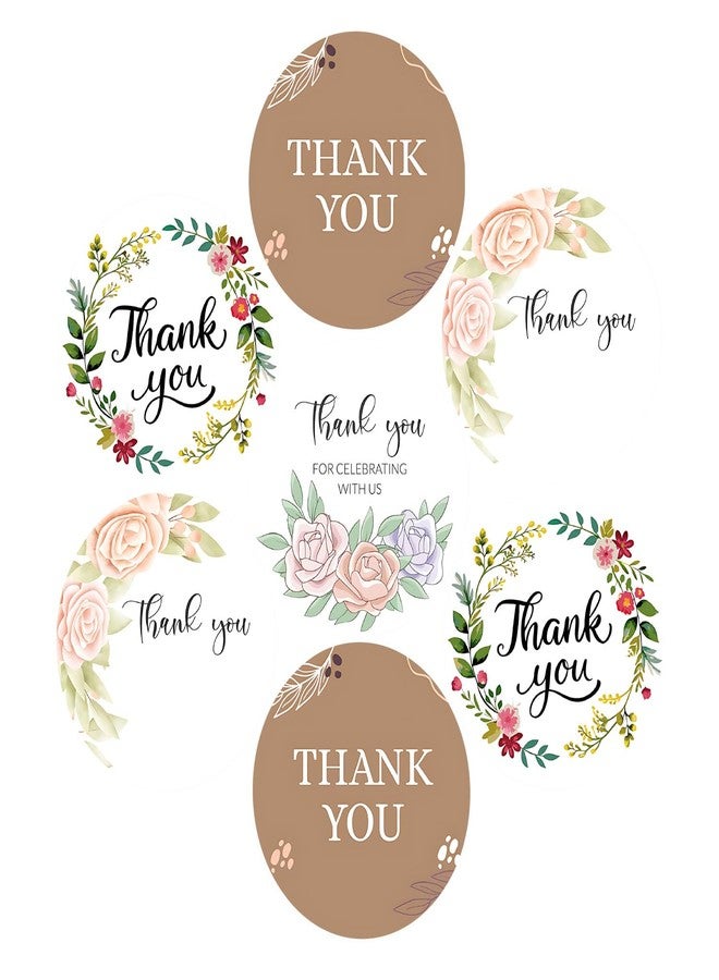 SLGIFT Vinyl Thank You Theme Sticker, Self-Adhesive Vinyl Stickers, 40 Pieces, 2 x 2 Inches Round Sticker, 4 Unique Designs, R108 - Image 1